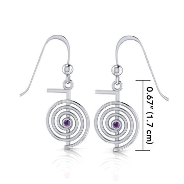 Reiki Spiral Silver Earrings TE2902 - Jewelry